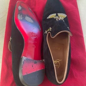 Gorgeous limited addition Christian Louboutin loafers.  hand sewn gold tassels